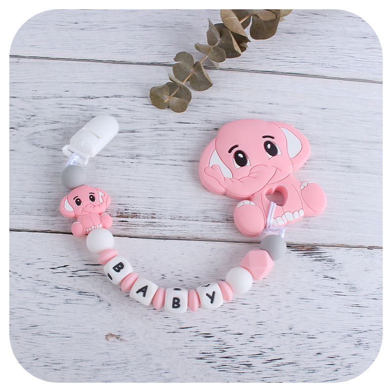Bebé suministros silicona elefante Panda mordedor cuentas a granel ovejas cuentas DIY bebé molar pezón cadena anti-caída