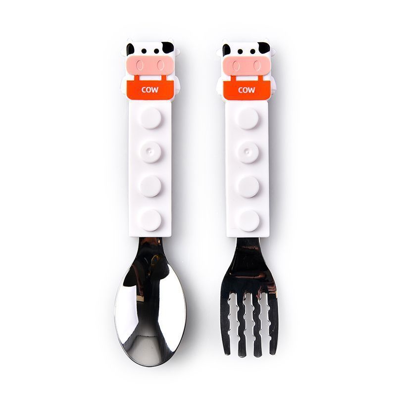 Animal encantador portátil para llevar estudiantes cucharas de comidas dormitorios escolares cucharas de cubierta de cubierta set