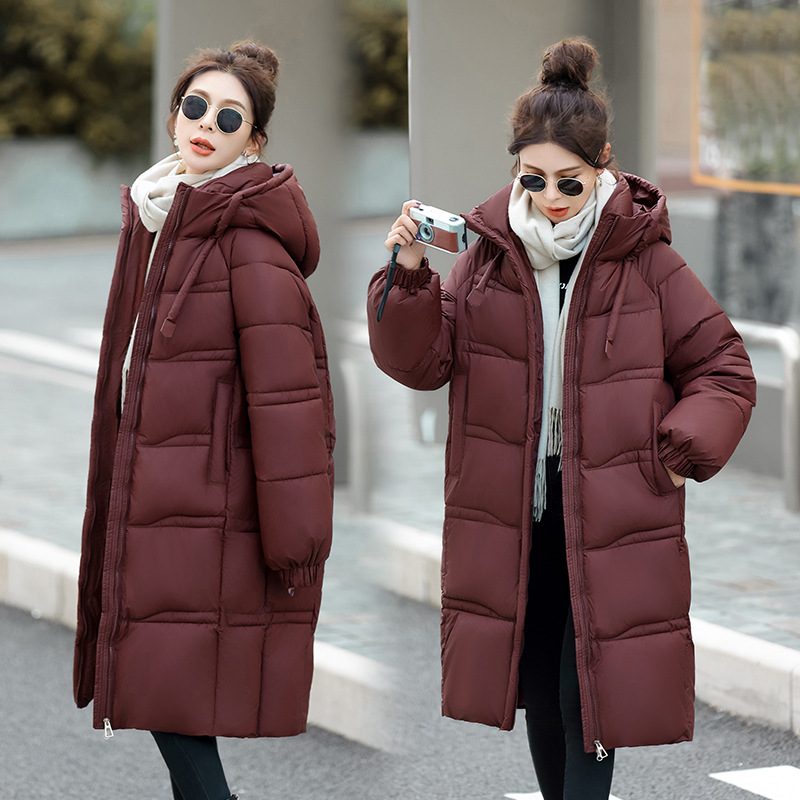 2025 invierno transfronterizo caño invierno ropa de algodón de plumón de invierno de mujeres encapuchado grueso chaqueta de invierno caliente