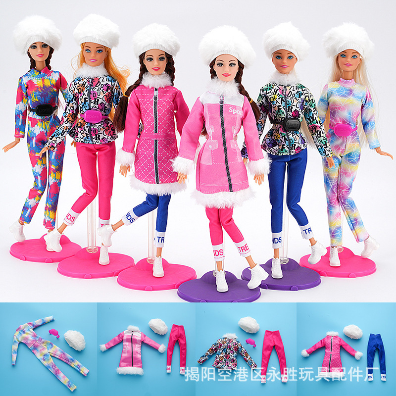 11 inch 30CM winter fashion ski snow series doll plush hat Barbie gown suit cross-border foreign trade 11 inch 30CM winter fashion ski snow series doll plush hat Barbie gown suit cross-border foreign trade