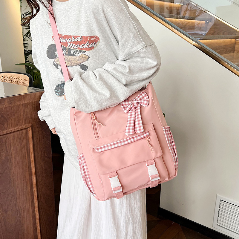 2024 nueva bolsa de hombro de gran capacidad de niña suave bolsas de mano estudiantes de clase bolsa de viaje bolsa de mano