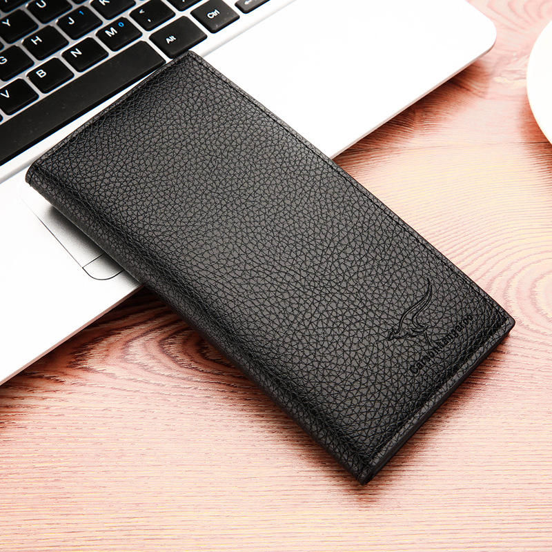 Hickerson Men's Long Wallet, Youth Ticket Holder, Men's Wallet, Soft Leather Wallet, Trendy Clutch Bag