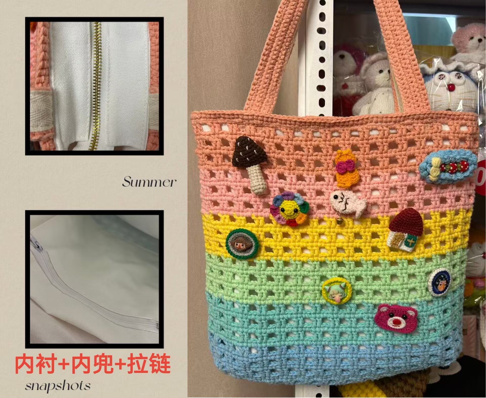 Estilo elegante y digno, ropa de gancho, bolsos de fresa, bolsos de teléfono móvil para la familia y las vacaciones. image 67