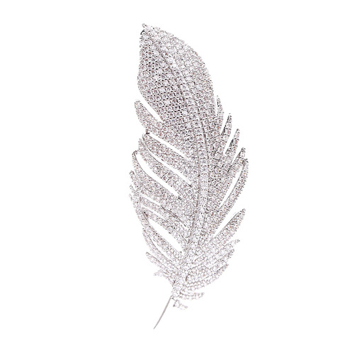  Korean new style temperament zircon corsage women's suit cheongsam pin shawl buckle accessories high-end feather brooch