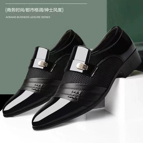 Men's Black Formal Leather Shoes Business Leisure British Style Shoes Summer Breathable Mesh Shoes Wholesale