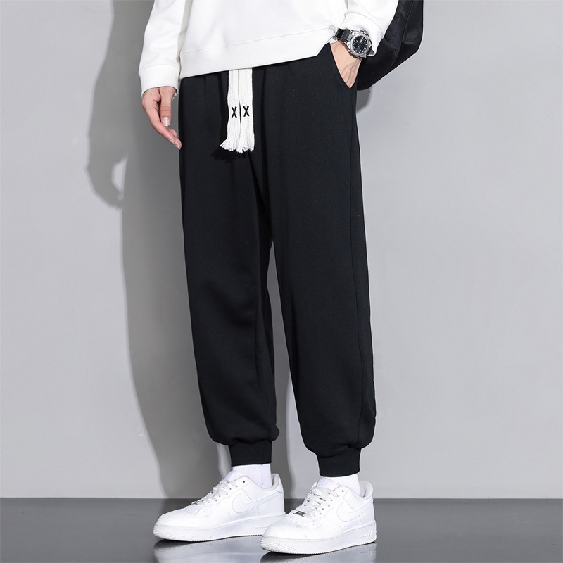Pants Men's Pants Spring and Autumn Korean Style Loose Grey Sports Pants Men's American Style New Knitted Casual Pants