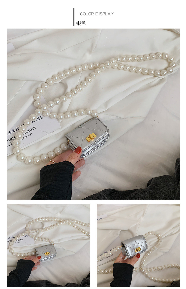Mode Große Perlenkette Mini Lippenstift Tasche display picture 1