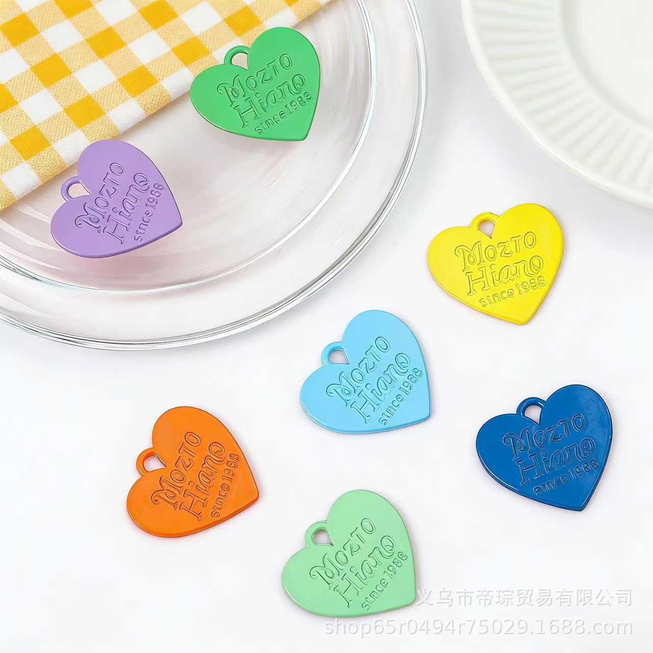 컬러 하트 참 키링 가방고리 만들기 DIY 금속 장식 부자재