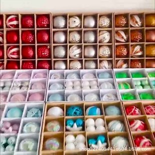 Foreign Trade Cross-border Christmas Decorations Window Pendant Hanging Ball suit Electroplated Ball Painated Ball Christmas Ball Gift Box