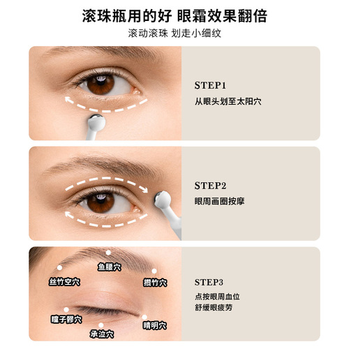 Roll-on eye cream refill bottle, vacuum bottle, travel portable set, essence, eye massage lotion, face cream, cosmetics
