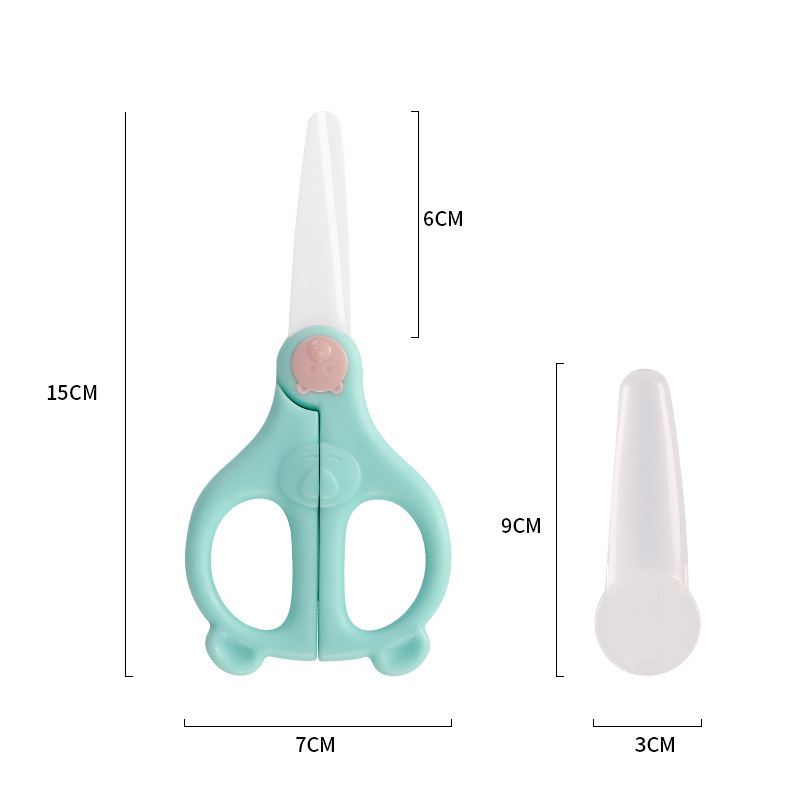 Tijeras de cerámica para bebés en stock tijeras de cerámica para bebés tijeras de alimentos tijeras para bebés caja de almacenamiento portátil cortador de verduras cortador de carne sin