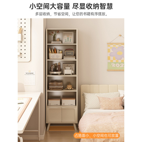 Bookshelf integrated wall storage cabinet with door bookcase floor-standing household dust-proof storage rack living room simple cabinet