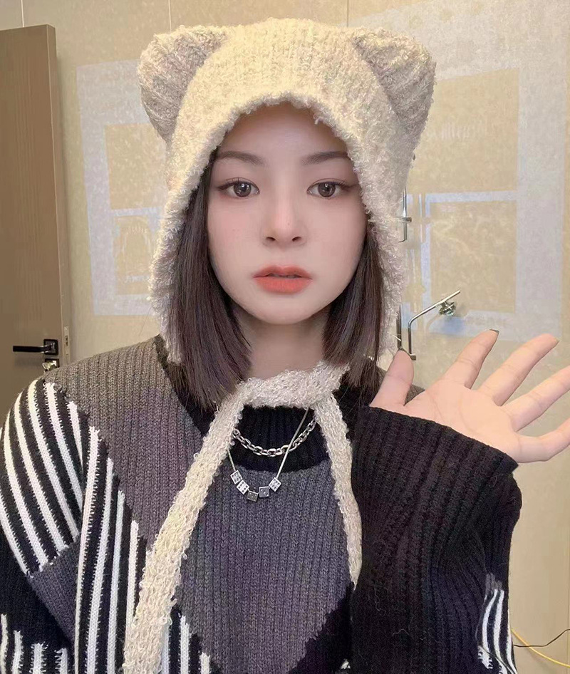 Women's Gender Vacation Style Eaveless Rim Women's Vacation Solid Color Eaveless Wool Cap