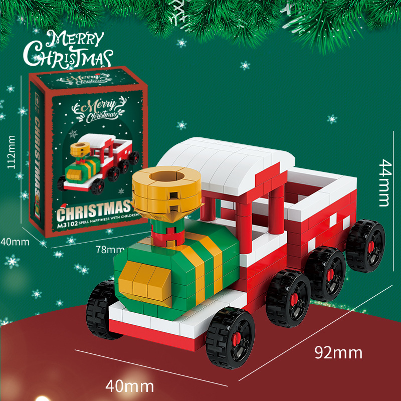 Juguetes de construcción de bloques de Navidad para niños ensamblaje puzzle Santa Claus muñeco de nieve decoraciones festivas regalos al por mayor image 12