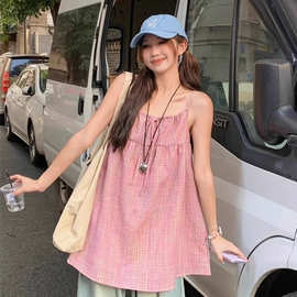 夏日多巴胺彩虹系带连衣裙子女2025夏新款海边度假风绝美吊带裙女