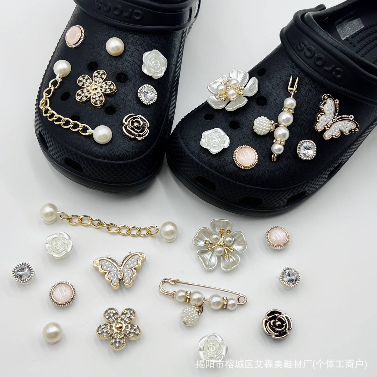 Estrellas plateadas ajuste agujero agujero perdido zapatos decorativos accesorios DIY extraíbles accesorios de flores hebillas de zapatos accesorios tridimensionales