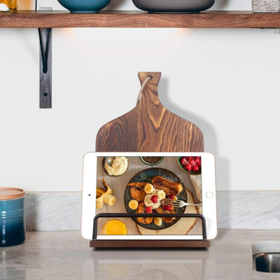 定做美式乡村风格木质菜谱书支架食谱支架砧板平板电脑支架|ms