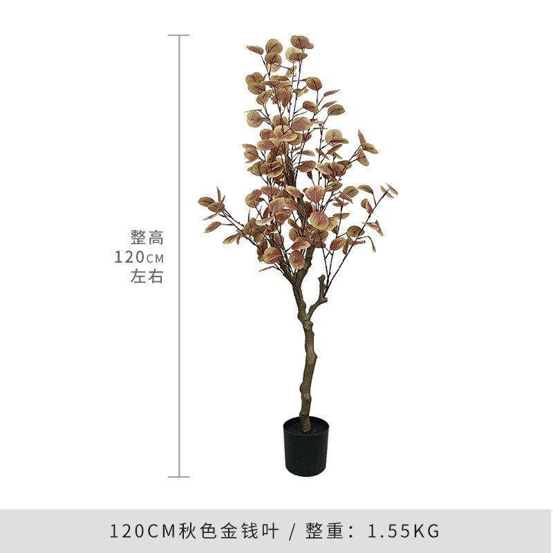 Simulación de plantas verdes, árboles de dinero, eucalipto, árboles falsos, plantas en macetas, plantas biónicas de piso, decoración de interiores y salas de estar