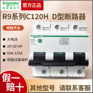 Schneider R9 Series C120H Circuit Breaker Type C 2P3P80A/4Pd100A House High Current Main Gate Air Switch