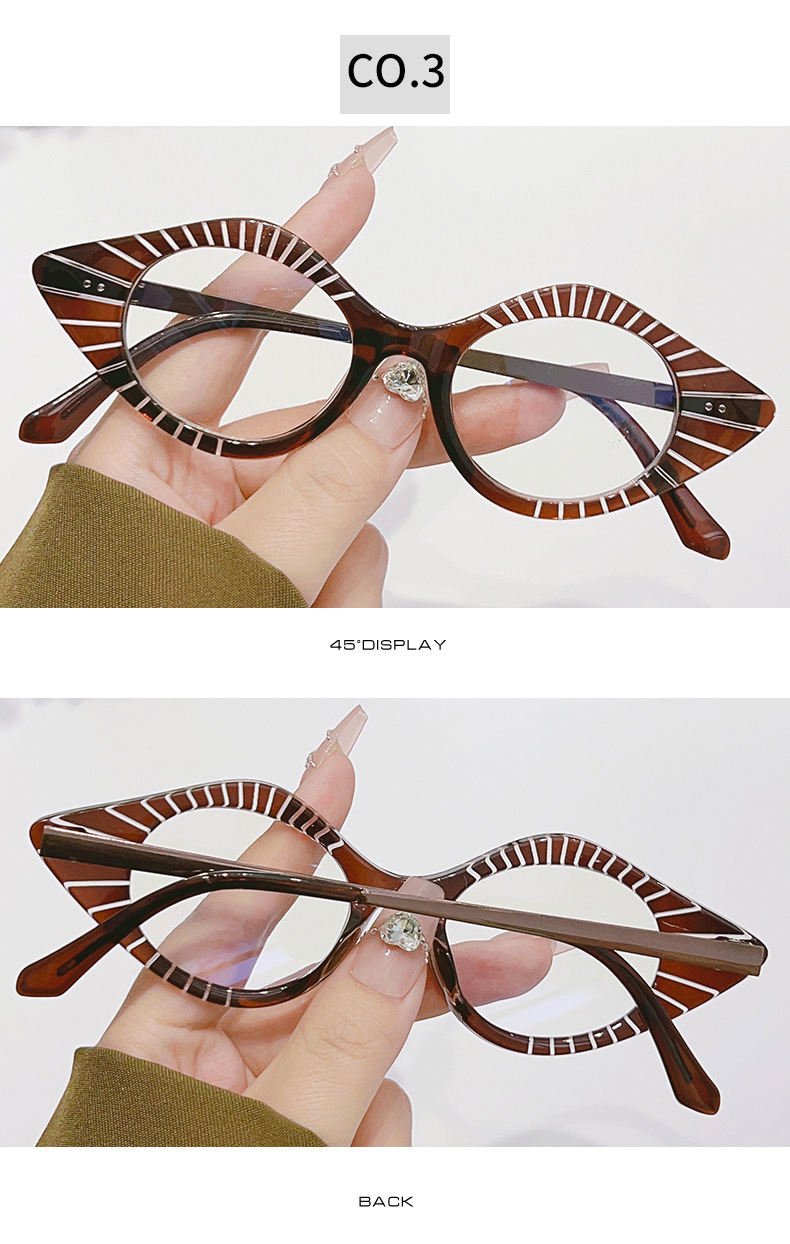 Retro cat-eye solglasögon för kvinnor med läppformad ram_voghion.com