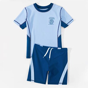 Nylon Youth Swimwear Children's Student Color-matching Fashion Children's Swimwear Men's Boy Plus Fat Plus Wholesale