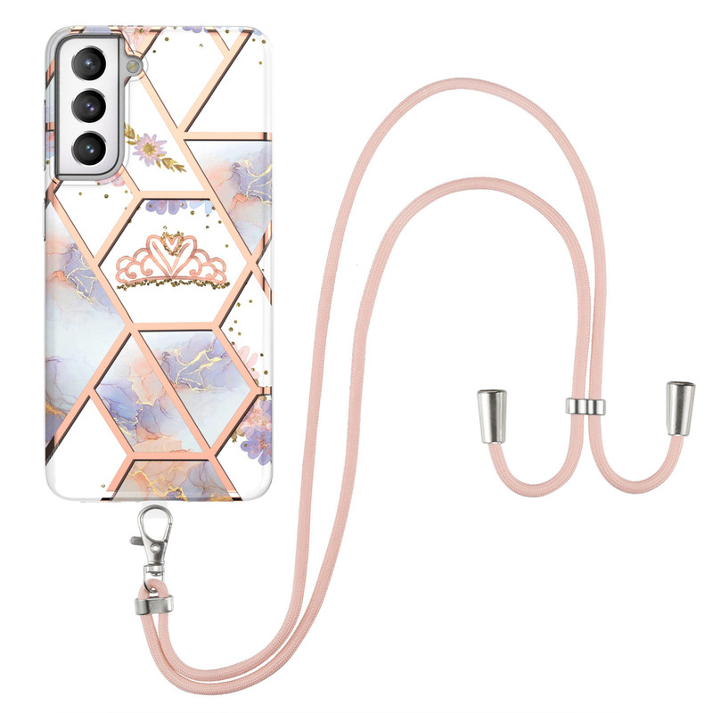 Suitable for Xiaomi 13 Lite marble double-sided electroplating crossbody phone case Red Mi note12Pro cross-border new