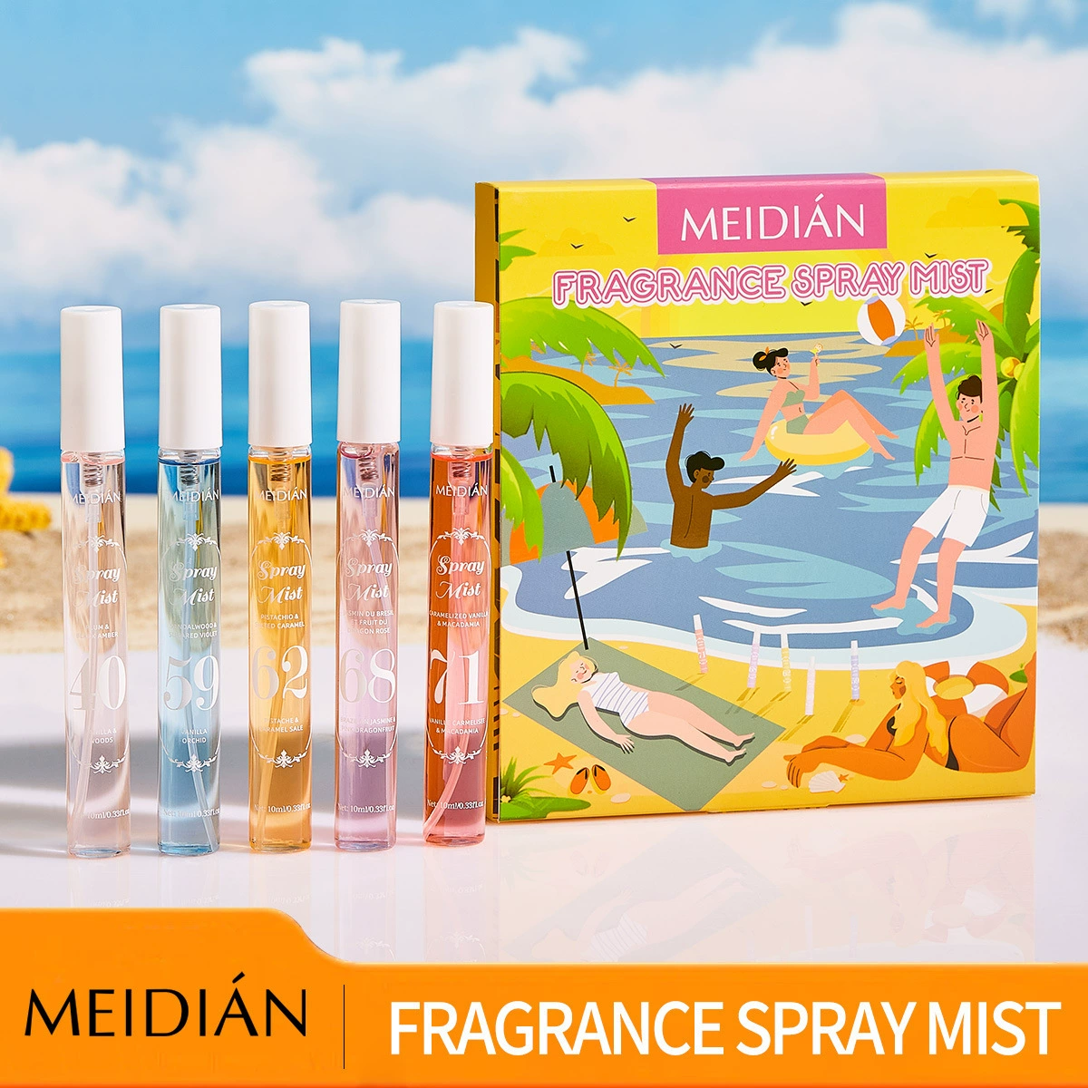 [Источник Фабрика] Трансграничный популярный набор духов без алкоголя Бразильские пляжные цифровые духи со стойким ароматом