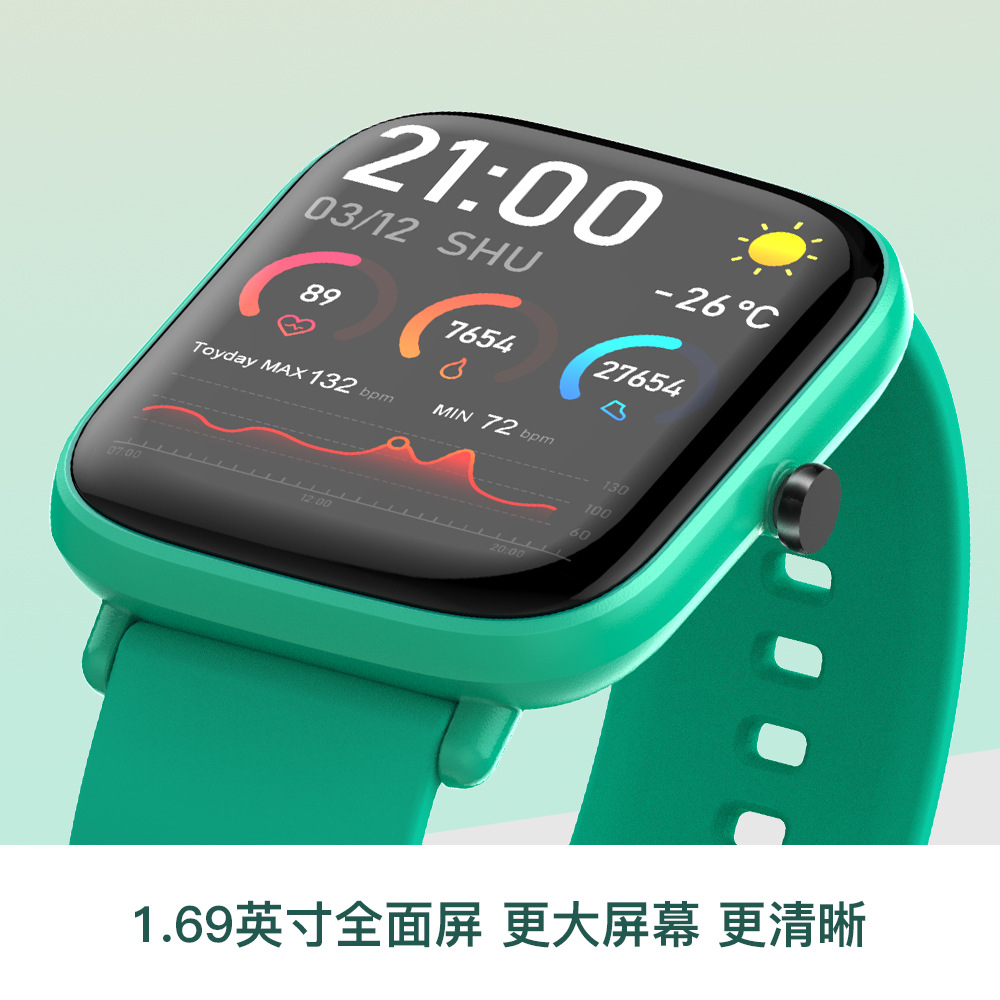 Reloj inteligente UM60, pantalla grande a color, frecuencia cardíaca, presión arterial, monitoreo del sueño en tiempo real, pulsera de ejercicio de salud inteligente