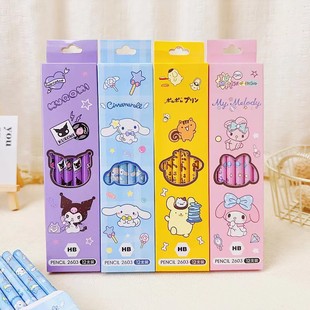 Cute Sanrio Wooden Pencil Girl Cute Cartoon Good-looking Wooden Pencil Pupils Writing Pencil for Primary School Students
