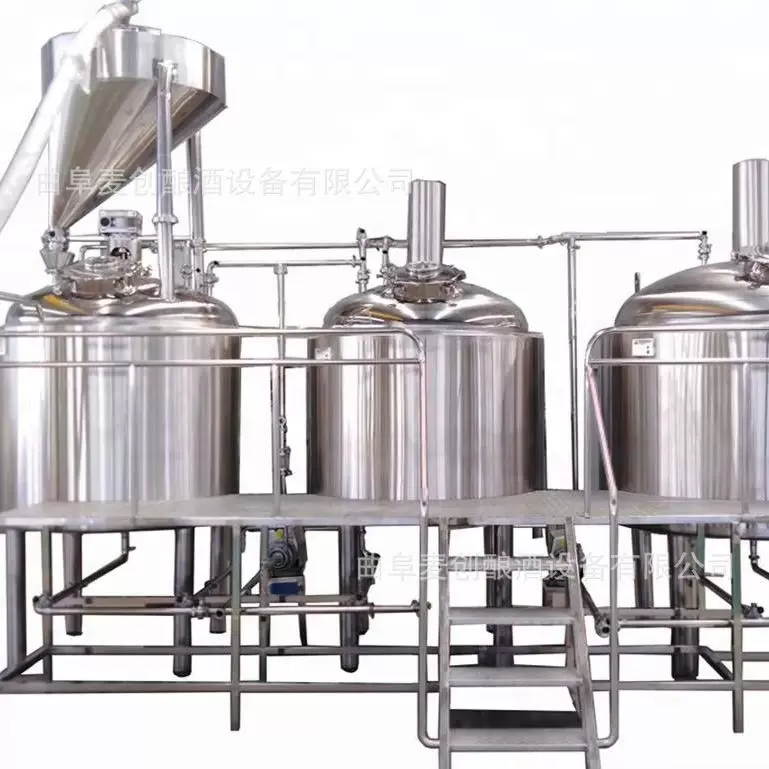 2000升三 四器糖化系统啤酒发酵设备PLC智控酿酒发酵啤酒设备糖化