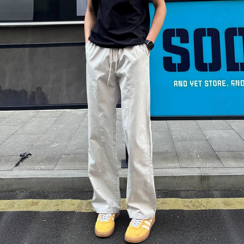 American-Style Basic Diagonal-Cut Versatile Casual Pants for Men, Summer Slim-Fit, Height-Enhancing, Trendy Loose Straight-Leg Workwear Flared Long Pants American-Style Basic Diagonal-Cut Versatile Casual Pants for Men, Summer Slim-Fit, Height-Enhancing, Trendy Loose Straight-Leg Workwear Flared Long Pants