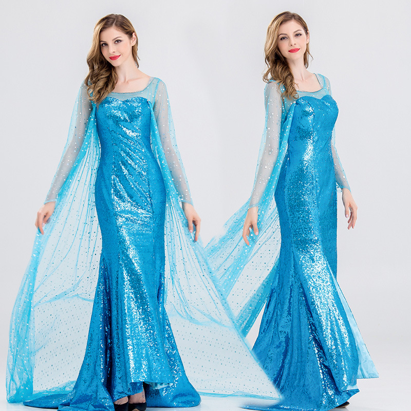 Halloween Frozen Elsa Princess Costume Adult Role-Playing Costume for Adults