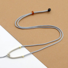 翡翠吊坠挂绳玉佩四方珠吊坠绳 玛瑙挂件挂坠绳子编织项链挂脖绳