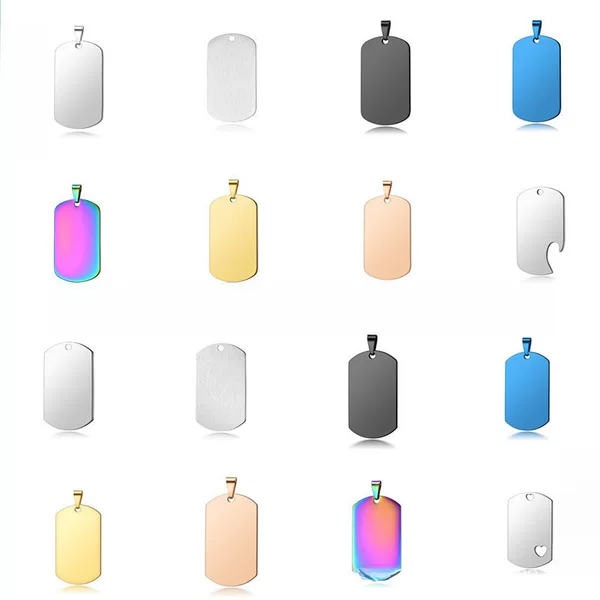 Factory direct supply titanium steel dog tag stainless steel tag blank laser engraving material necklace pendant pet card