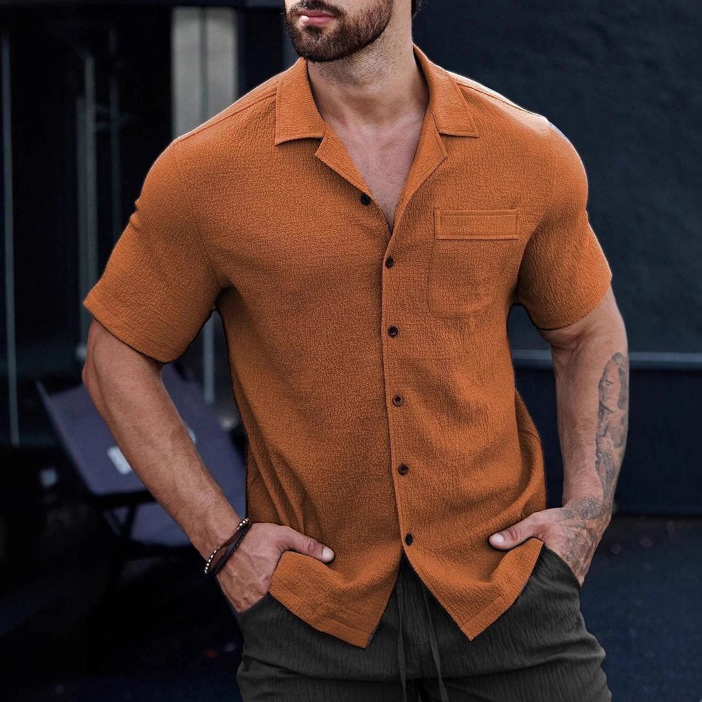 Transfronterizos Europa y América Amazon hombre verano nuevo transpirable no caliente camisa universal camiseta casual ligera y madura camiseta superior hombre