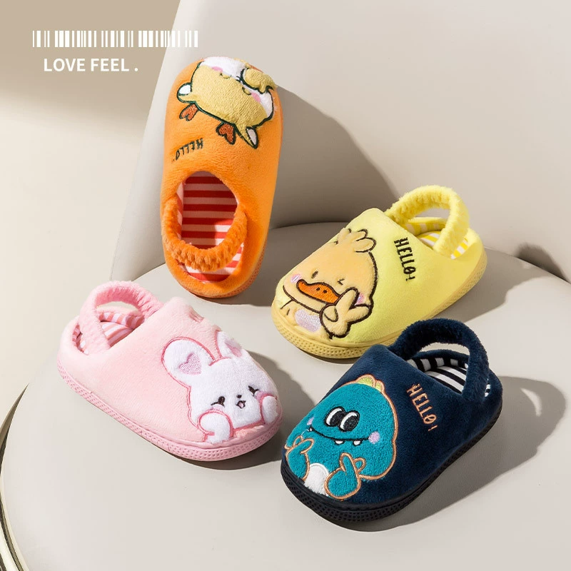 Little Mili детские хлопчатобумажные тапочки для дома оптом зимний мультфильм домашние плюшевые тапочки детская хлопчатобумажная обувь шерстяные тапочки
