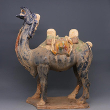 唐三彩骆驼陶瓷雕塑摆件老物件杂项古董古玩旧货仿出土瓷器收藏品