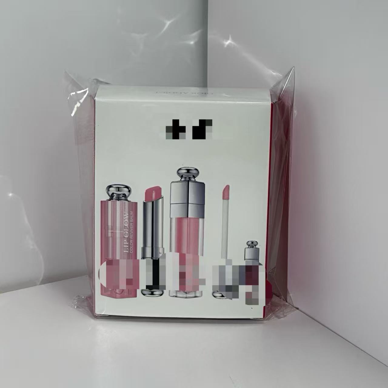 Dijia Cuidado labial set de tres piezas, versión conjunta de batim labial de cambio de color 3.2g, miel labial 6ml, muestra pequeña 004 amante