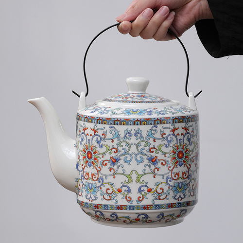 High temperature resistant ceramic teapot with filter cold water kettle Chinese household teapot large capacity hotel tea making single pot