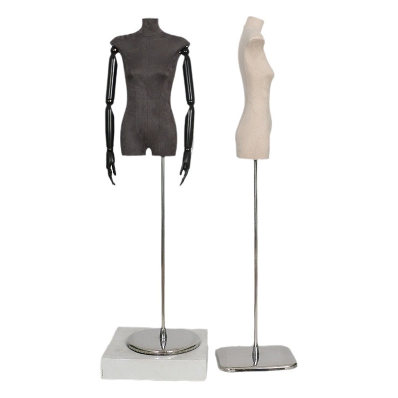 Nuevos accesorios de modelo de mujer de cuerpo plano, modelo de cuerpo plano de mujer coreana, soporte de exhibición de modelo de tienda de ropa de mesa de media longitud