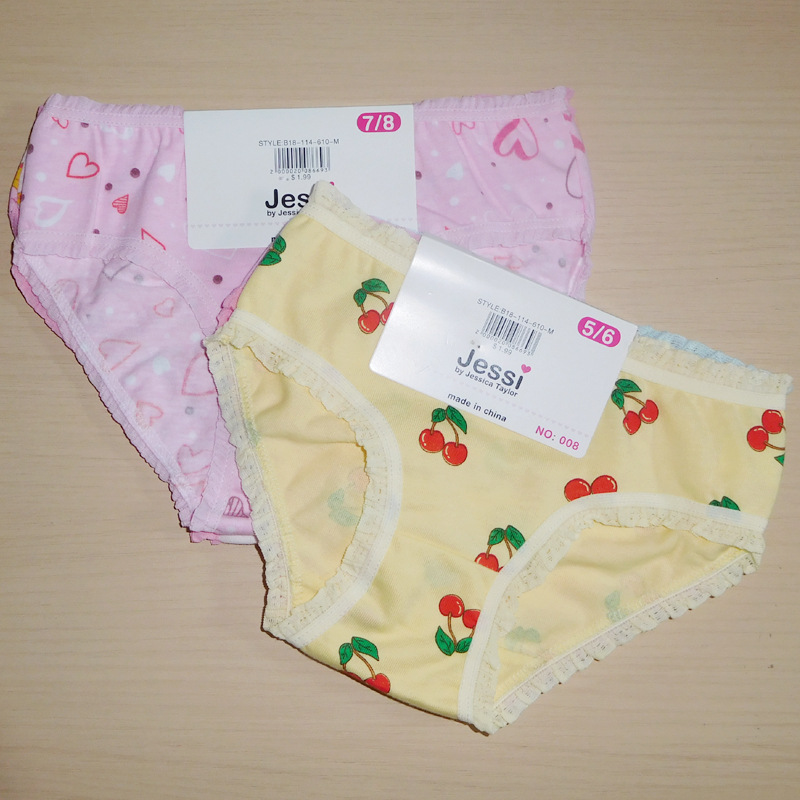 Foreign trade cross-border e-commerce, all-cotton trim briefs for girls, lace trim briefs, pure cotton briefs, factory direct sales.