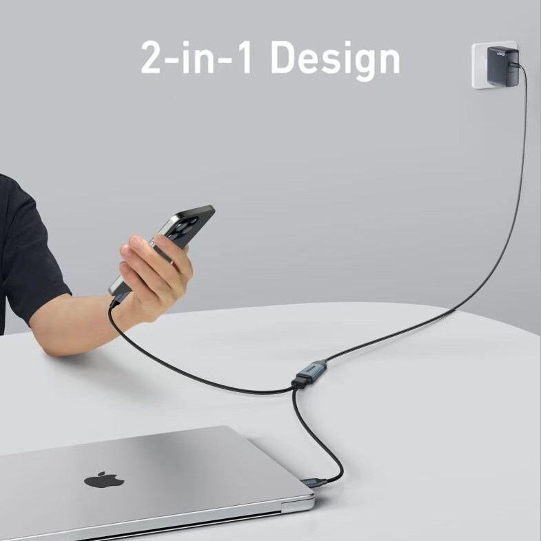 USB C - 2*USB C データケーブル ツーインワン C ポート - デュアル C ポート携帯電話充電コンピュータデータ転送|undefined