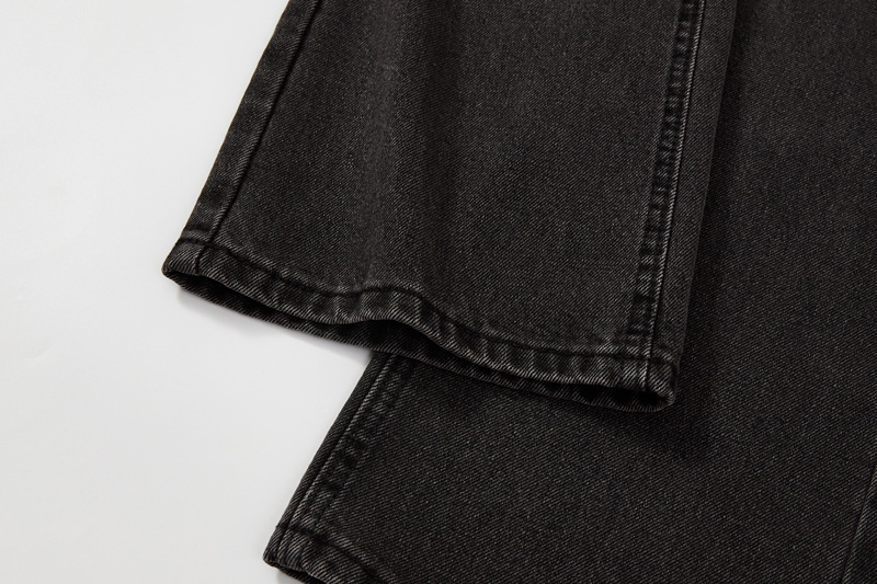 Men's Clothing Black Flared Jeans High Street Y2K Distressed Vintage Washed Clean Fit American Menswear_mkmklike.com