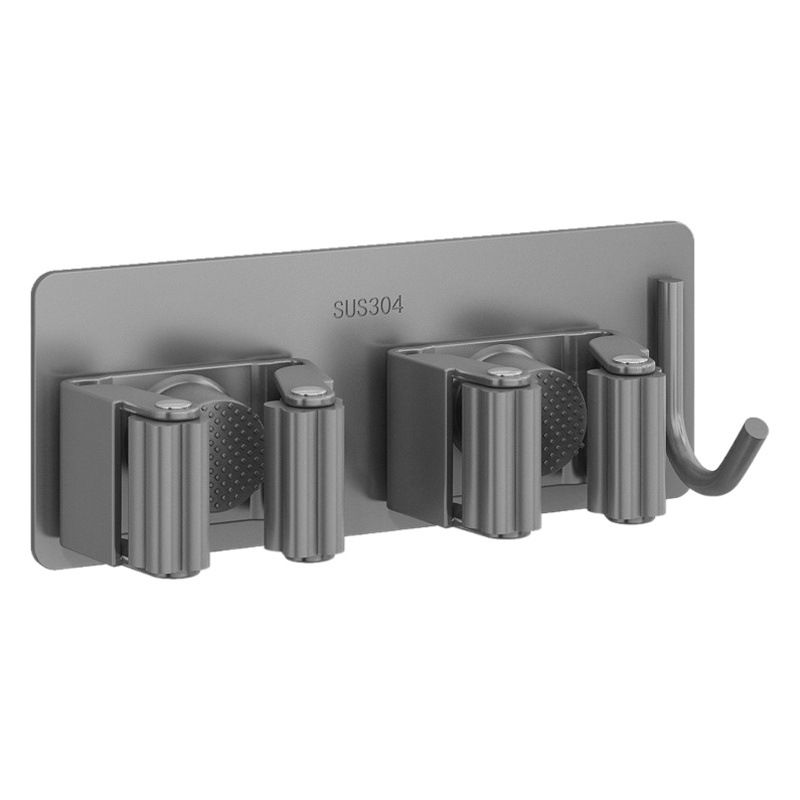 Fregona clip gancho colgante fregona artefacto ponche-libre de almacenamiento de baño de acero inoxidable escoba pared rack fregona clip de tela