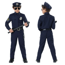 萬聖節化妝舞會派對服舞台裝演出服  cosplay服裝 小男孩警察制服