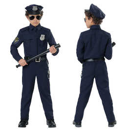 万圣节化妆舞会派对服舞台装演出服  cosplay服装 小男孩警察制服