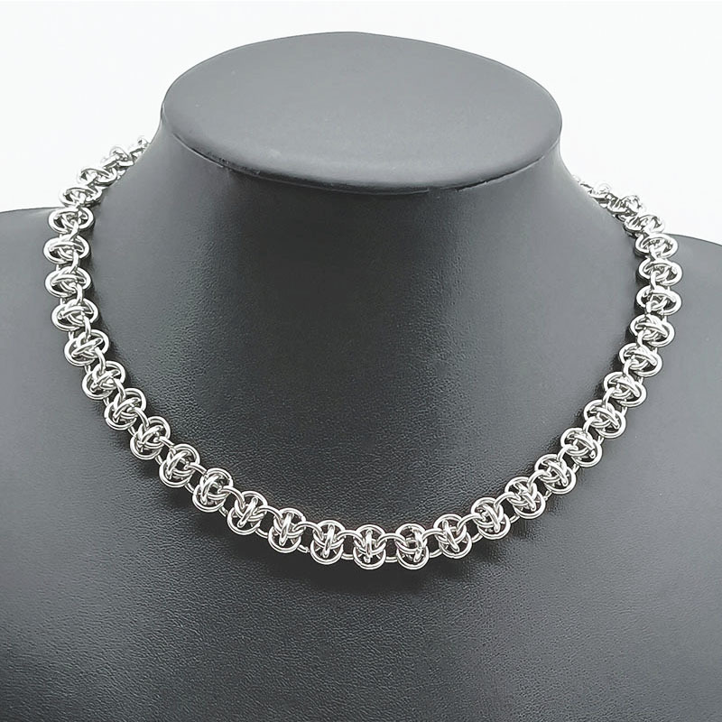 Female non embroidered ring interlocking necklace, titanium steel men's and women's jewelry, O-shaped matching chain_voghion.com
