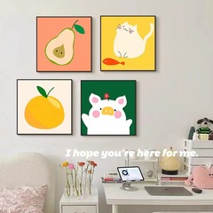 小清新ins風裝飾畫趣味多巴胺色小眾藝術兒童房掛畫客廳臥室擺畫