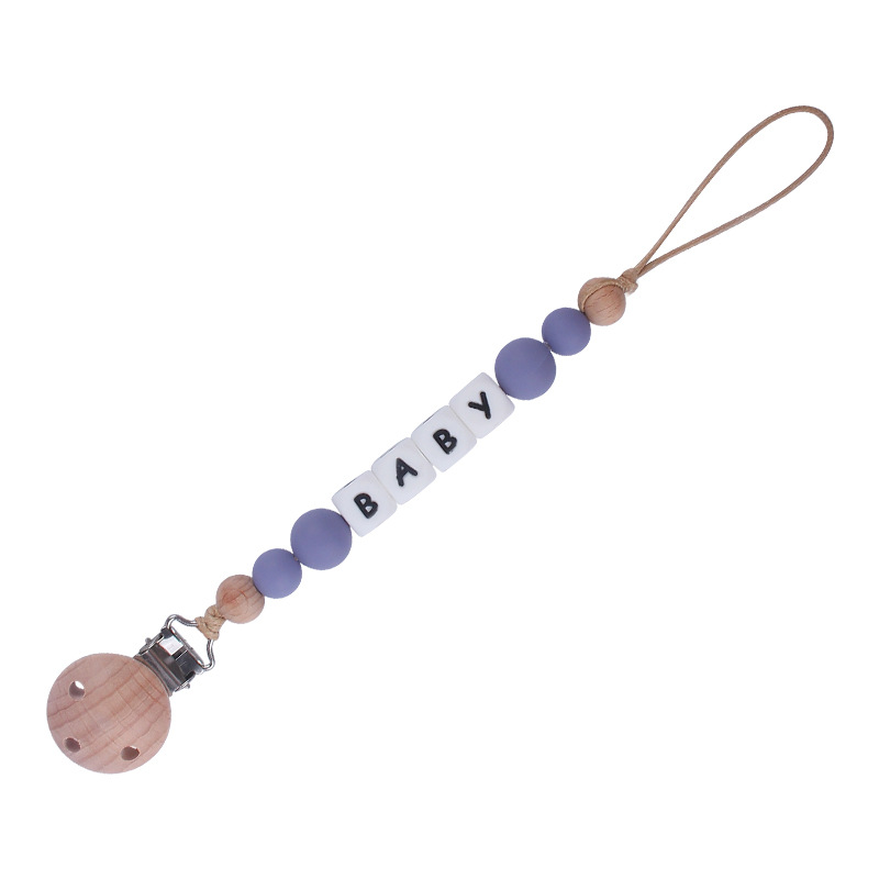 Nuevos suministros para bebés Haya agujero redondo clip bebé creativo DIY chupete Cadena de silicona mordedura de juguete cadena anti-caída