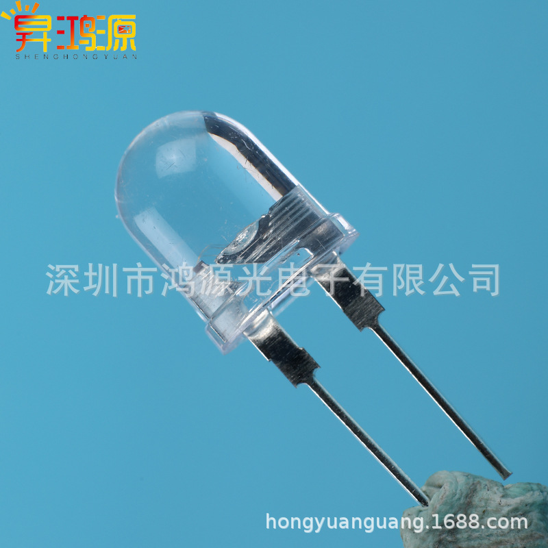 F8/8mm圆头暖白光0.5W  0.75W直插式手电筒灯珠红蓝led发光二极管